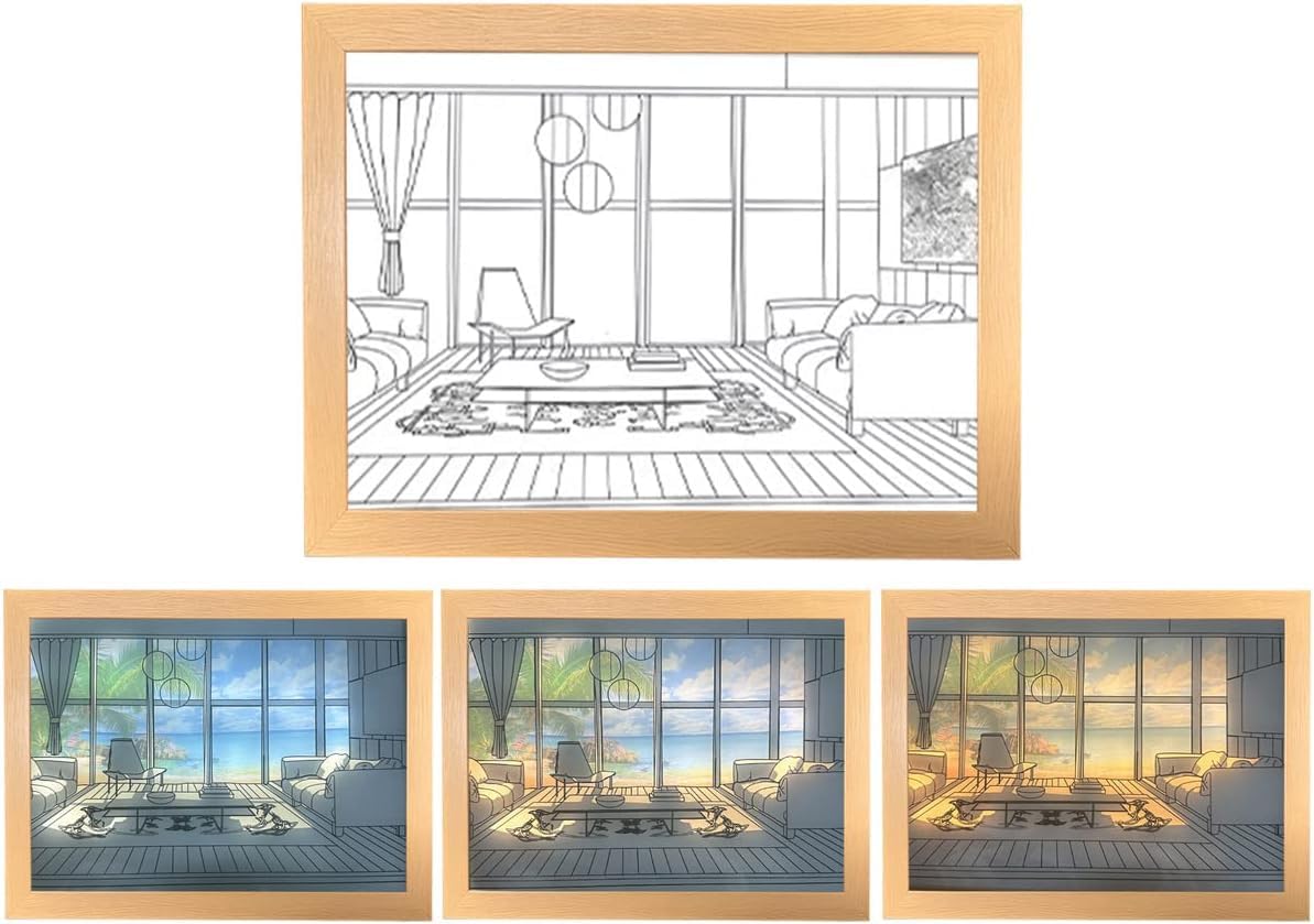 Sunset Lighting Painting Decoration,The Art of Led Glowing Photo Frame,Three-Color Luminous Lighting Acrylic Desktop Art,Large Size Light Up Painting Creative LED Night Light Decor(MultiDesign) Sunset Lighting Painting Decoration,The Art of Led Glowing Photo Frame,Three-Color Luminous Lighting Acrylic Desktop Art,Large Size Light Up Painting Creative LED Night Light Decor(MultiDesign)